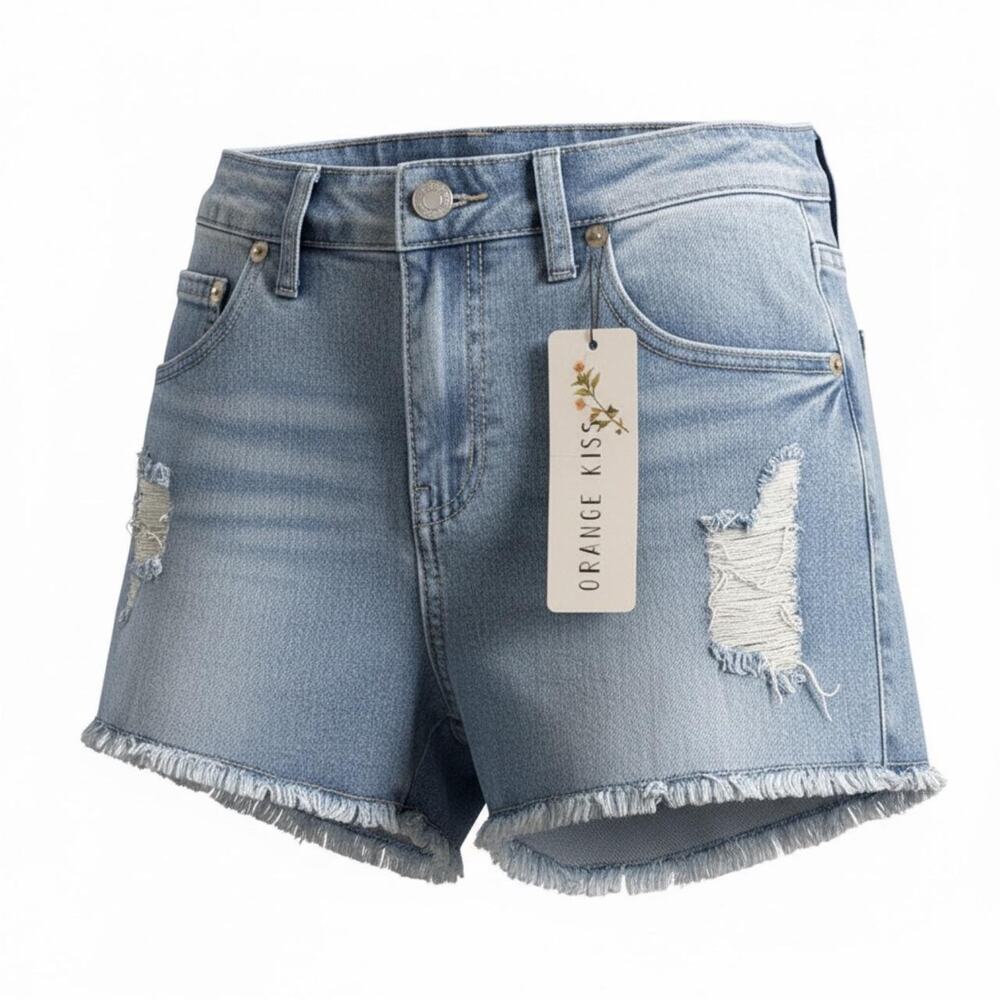 Orange kiss womens jean shorts